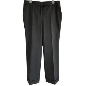 Thalian Sz 14 Charcoal Gray Trousers Cuffed Long Length Dress Pant Office Career
